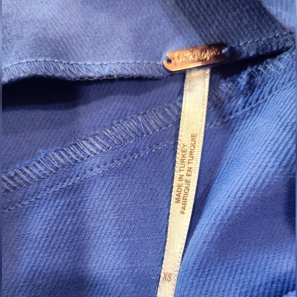 Free People Bright Blue Trousers- Slit Pant Leg Sz XS - Picture 2 of 13